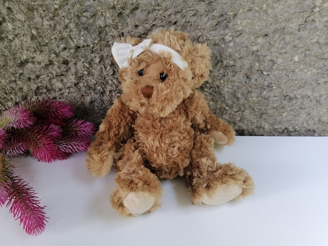 Vintage Plush Teddy Bear by BUKOWSKI Light Brown Beige Girl | Etsy