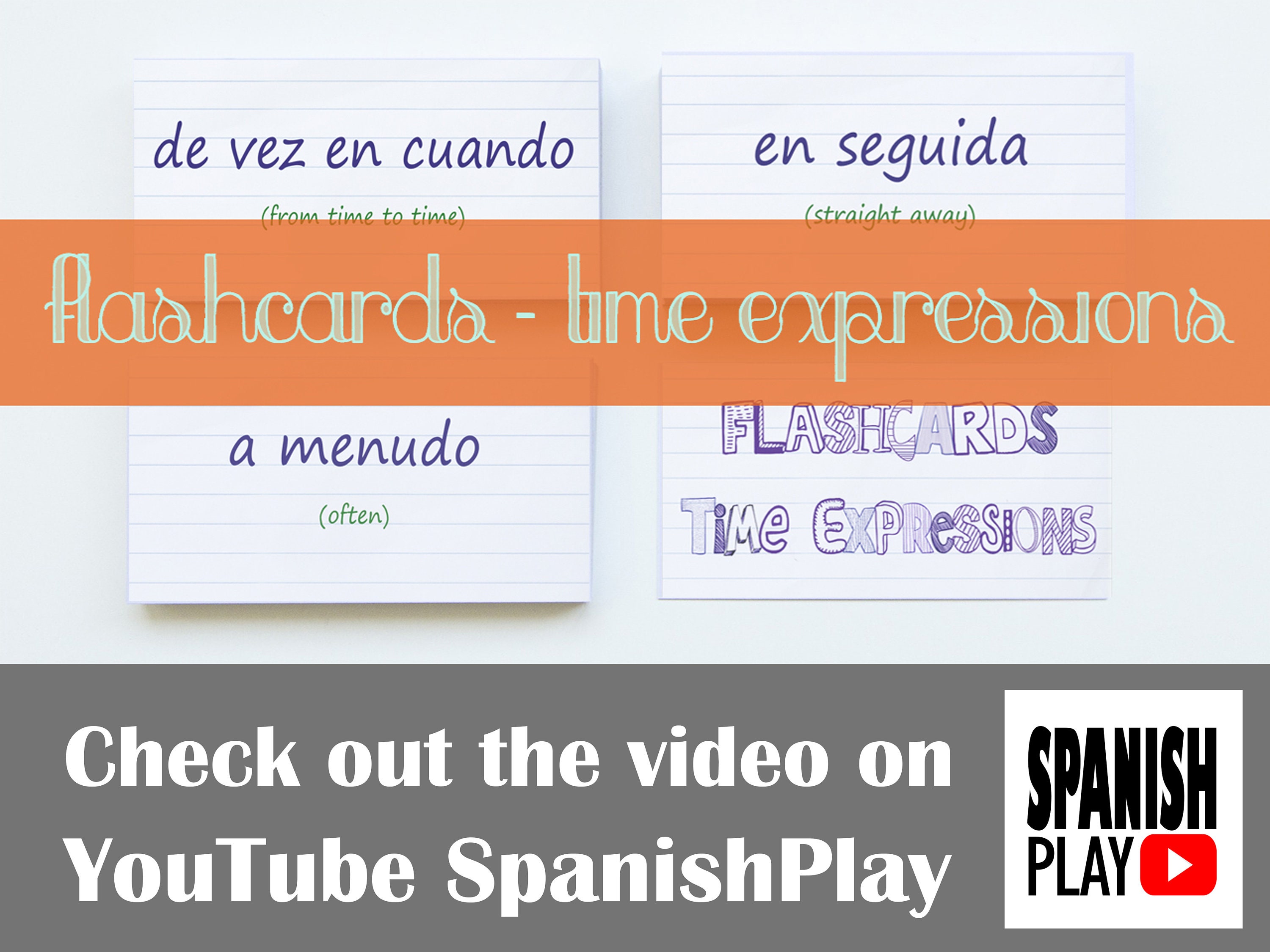 Time Expressions Spanish Revision Flashcards Printable Etsy España