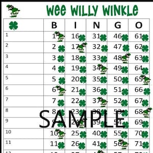 Wee Willy Winkle Printable St Patricks Day Bingo