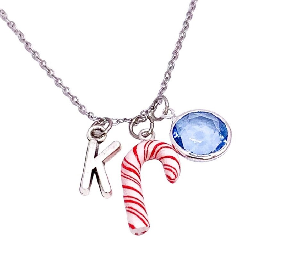 Candy Cane Necklace Holiday Necklace Christmas Party Gift Etsy UK
