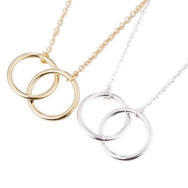 Mix Color Double Circles Necklace Rounds Necklace Two Different color Rounds 30pcs-N054 main image 0