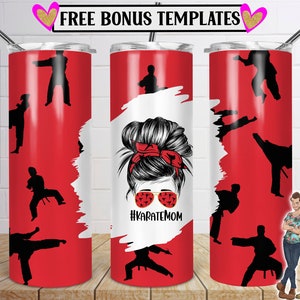 Karate Mom Skinny Tumbler 20oz Design, Karate Mom Tumbler Download, Martial Arts Design, Tumbler, PNG