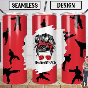 Martial Arts Mom Skinny Tumbler 20oz Design, Martial Arts Tumbler Download, Martial Arts Design, Tumbler, PNG