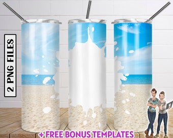 Beach Sand Skinny Tumbler 20oz Design, Add Your Own Text Beach Tumbler Download, Beach Design, Vacation Tumbler, PNG
