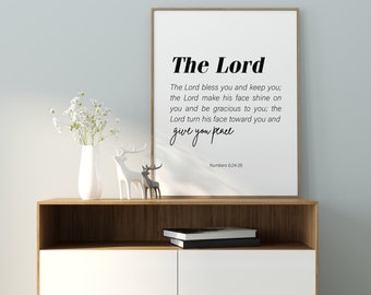The Lord bless you and keep you, Numbers 6:24-26 Scripture, Digital Download