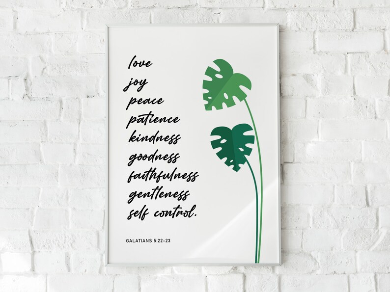 Fruit of the Spirit Wall Art Printable Sign Galatians 5 22 | Etsy
