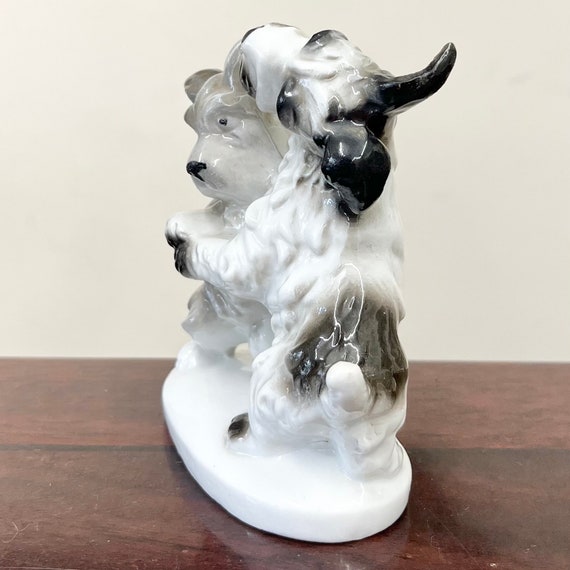 Vintage Germany Carl Scheidig Porcelain Terrier Dogs Figurine No