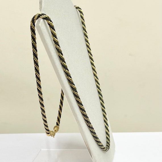 Vintage Black & Gold Tone Plated Trifari Rope Twi… - image 1