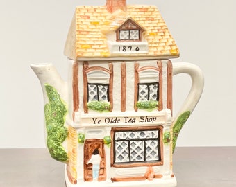 Vintage Regency Fine Arts Teapot Ye Olde Tea Shop Collectible Ceramic Themed Teapot