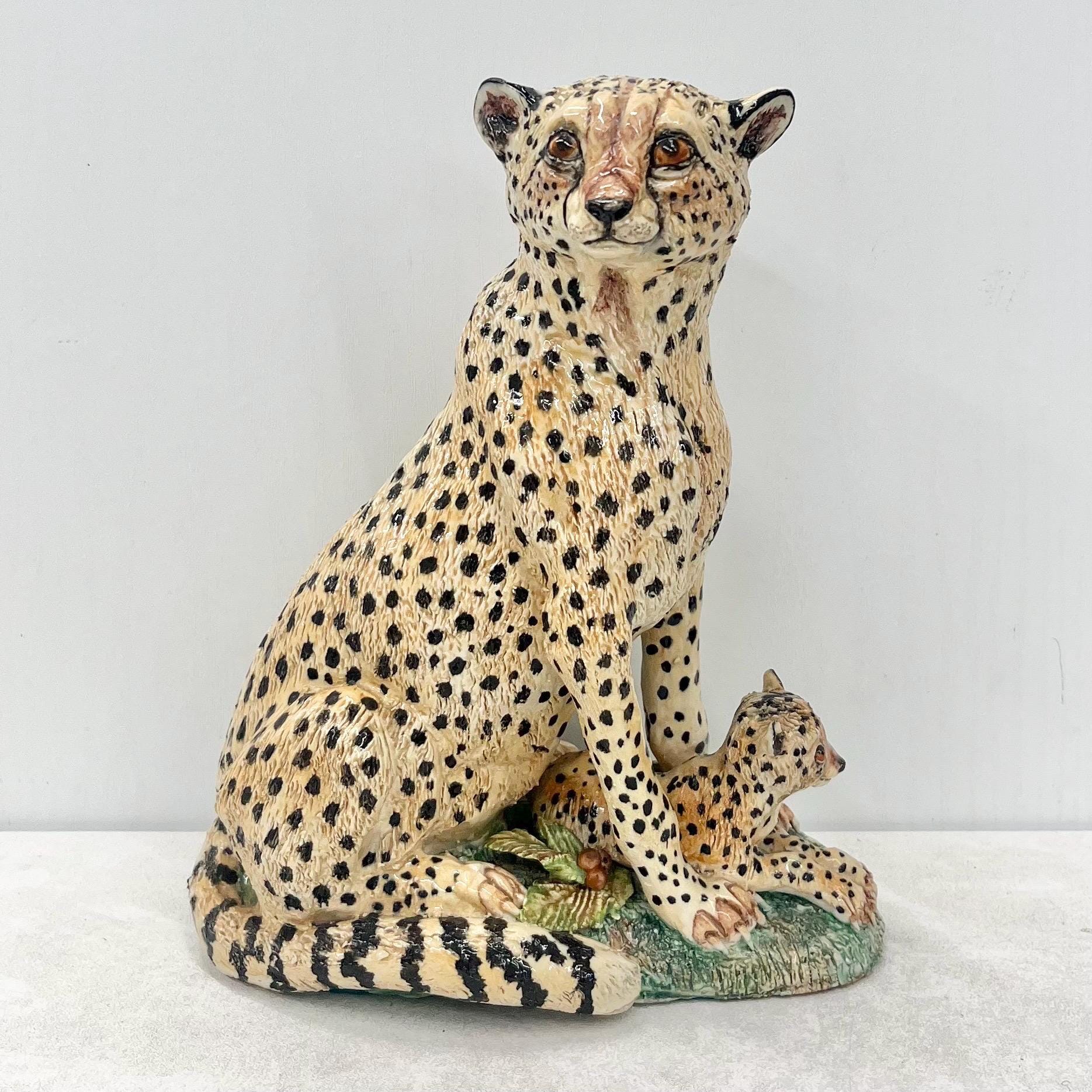 Etsy 日本 Ronzan イタリア製 黒ヒョウ ceramics 置物 オブジェ