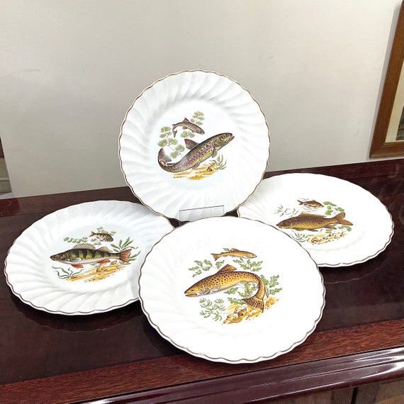 Set of 4 Vintage Myott Olde Chelsea English Porcelain Fish - Etsy
