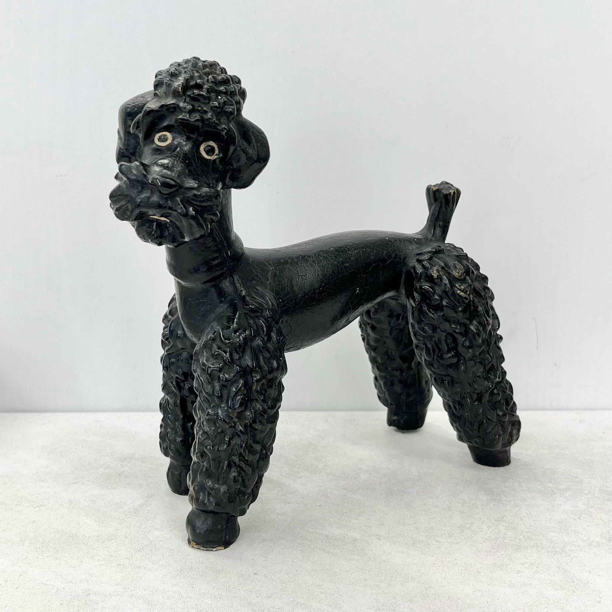 Black Standard Poodle Dog Figure 1930