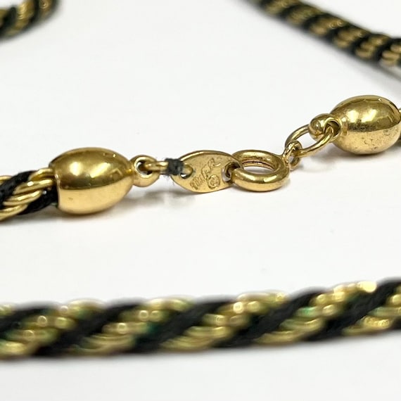 Vintage Black & Gold Tone Plated Trifari Rope Twi… - image 6