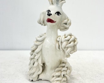 1950年代のヴィンテージスパゲッティプードルの子犬、犬好き、磁器の