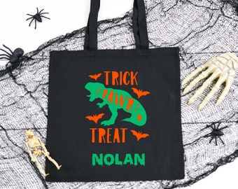 Personalized Halloween Bags for Kids | Kids Trick or Treat Tote Bag | Personalized Halloween Candy Bags