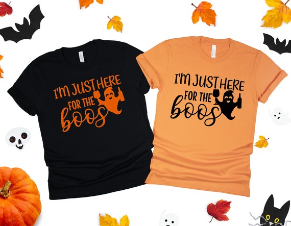 Womens Halloween Shirt For Women Im Just Here For The Boos Wine T-Shirt Womens Halloween Shirt For Women Im Just Here For The Boos Wine T-Shirt