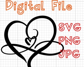 Infinity Heart Digital File SVG PNG JPEG