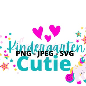 Kindergarten Cutie Regreso a la Escuela Archivo Digital SVG PNG JPEG