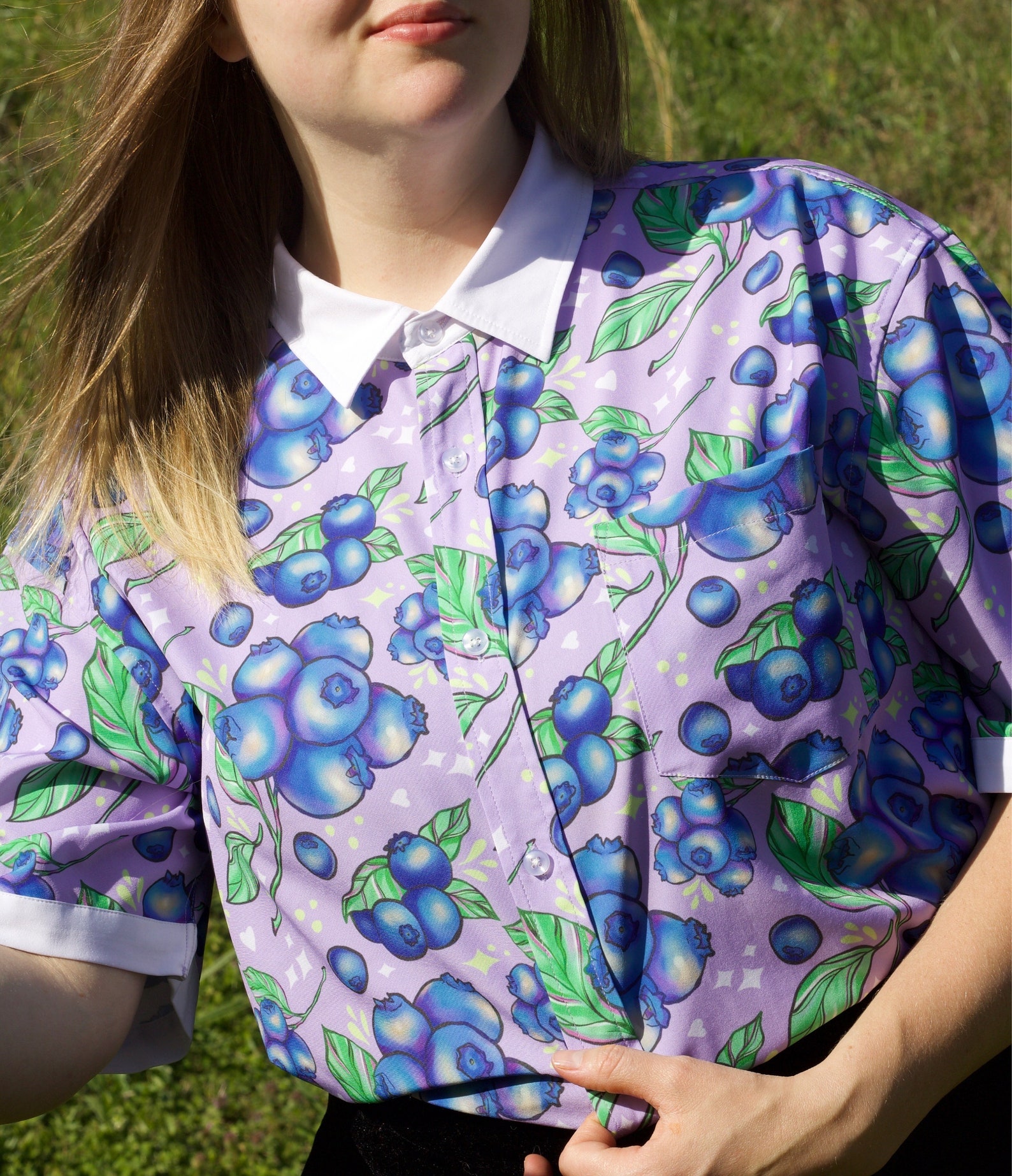 Blueberry Button up Shirt - Etsy