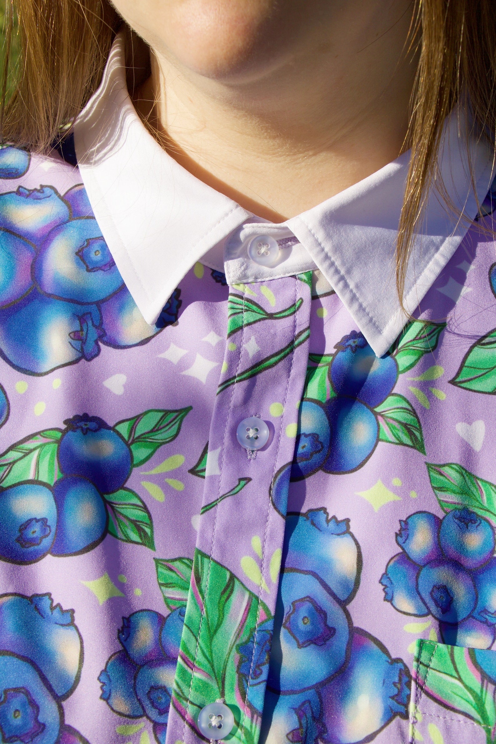 Blueberry Button up Shirt - Etsy