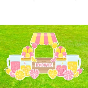 Lemonade Stand Pink and Yellow Summer Card Yard - FREE SHIPPING!