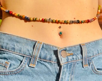 34” Waist Beads - Ocean Jade, Opal, Amethyst, Lapiz Lazuli & More