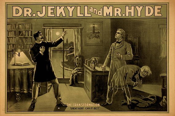 Strange Case of Dr Jekyll and Mr Hyde Vintage Theater Poster - Art