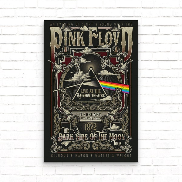 Pink Floyd - The Dark Side Of The Moon Tour Vintage Rock Band Music Poster - Art Print - Wall Decor