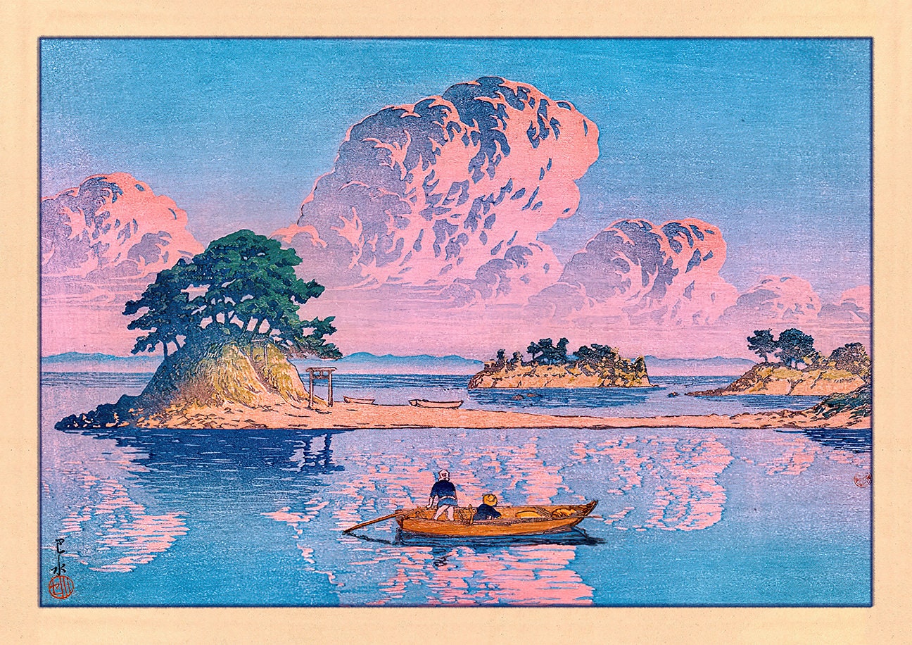 早割 旅行 Kujukushima Scenery Japanese - Hasui Kawase by Shimabara 版画