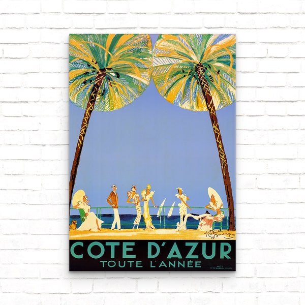 Cote d'Azur Vintage French Travel Poster - Art Print - Wall Decor