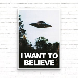 The X-Files I Want to Believe UFO Vintage Sci-fi TV Series Poster - Art Print - Wall Decor