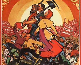 Russian First of May 1920 Vintage Propaganda Poster - Art Print