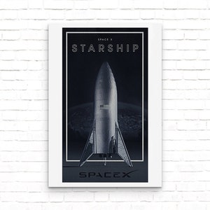 SpaceX Starship Spacecraft And Super Heavy Rocket Vintage Space Poster - Art Print - Wall Decor