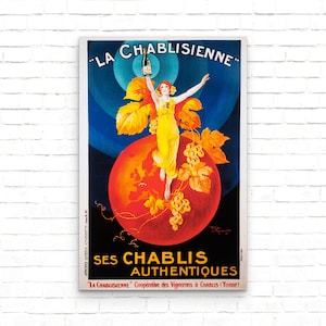 La Chablisienne Ses Chablis Authentiques Vintage Publicidad Art Nouveau Cartel - Impresión de arte - Decoración de pared