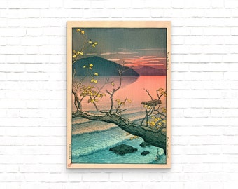 Kawase Hasui (1883-1957) Lago Nenokuchi - Paisaje japonés - Impresión artística en madera japonesa - Decoración de pared