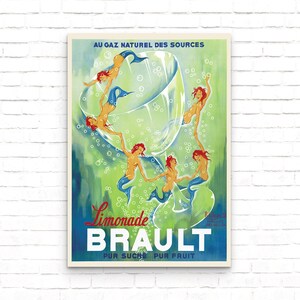 Póster publicitario vintage de Limonade Brault - Impresión artística - Decoración de pared