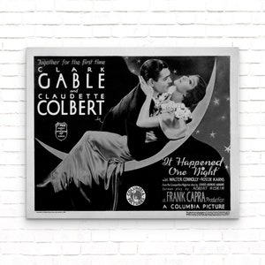 It Happened One Night Vintage Movie Poster - Art Print - Wall Decor