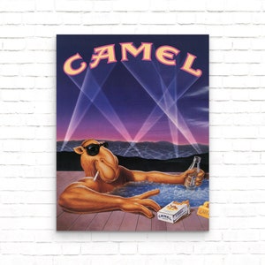 Anuncio de cigarrillos Camel de 1990 - Póster publicitario vintage - Impresión artística - Decoración de pared