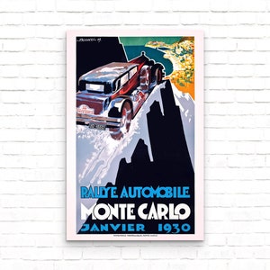 Monte Carlo 1930 Vintage Race Poster, Motor Racing Art Print, Monaco France Travel Wall Decor, Monaco Grand Prix Wall Art, Race Fan Gift