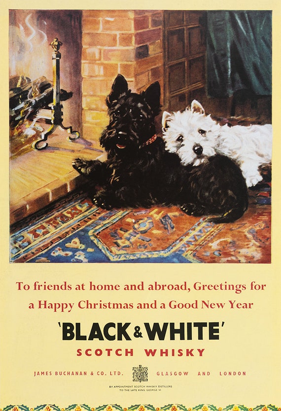 額装済/BLACK & WHITE SCOTCH/アート/ポスター/インテリア Black & White Scotch Whisky 