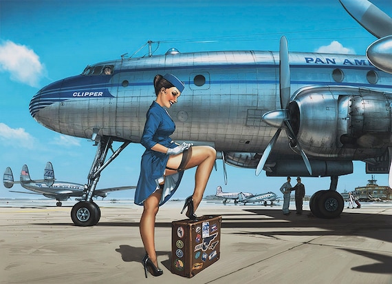 Pan American Airlines Vintage Pin up Poster - Art Print - Wall Decor - Etsy