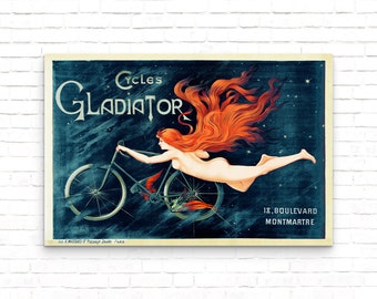 Cycles Gladiator by Cappiello Vintage Bicycle Art Nouveau Poster - Art Print - Wall Decor