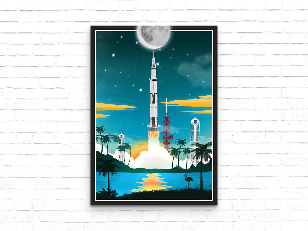 Nasa Saturn V Launch Vintage Space Poster - Art Print - Wall Decor - Etsy
