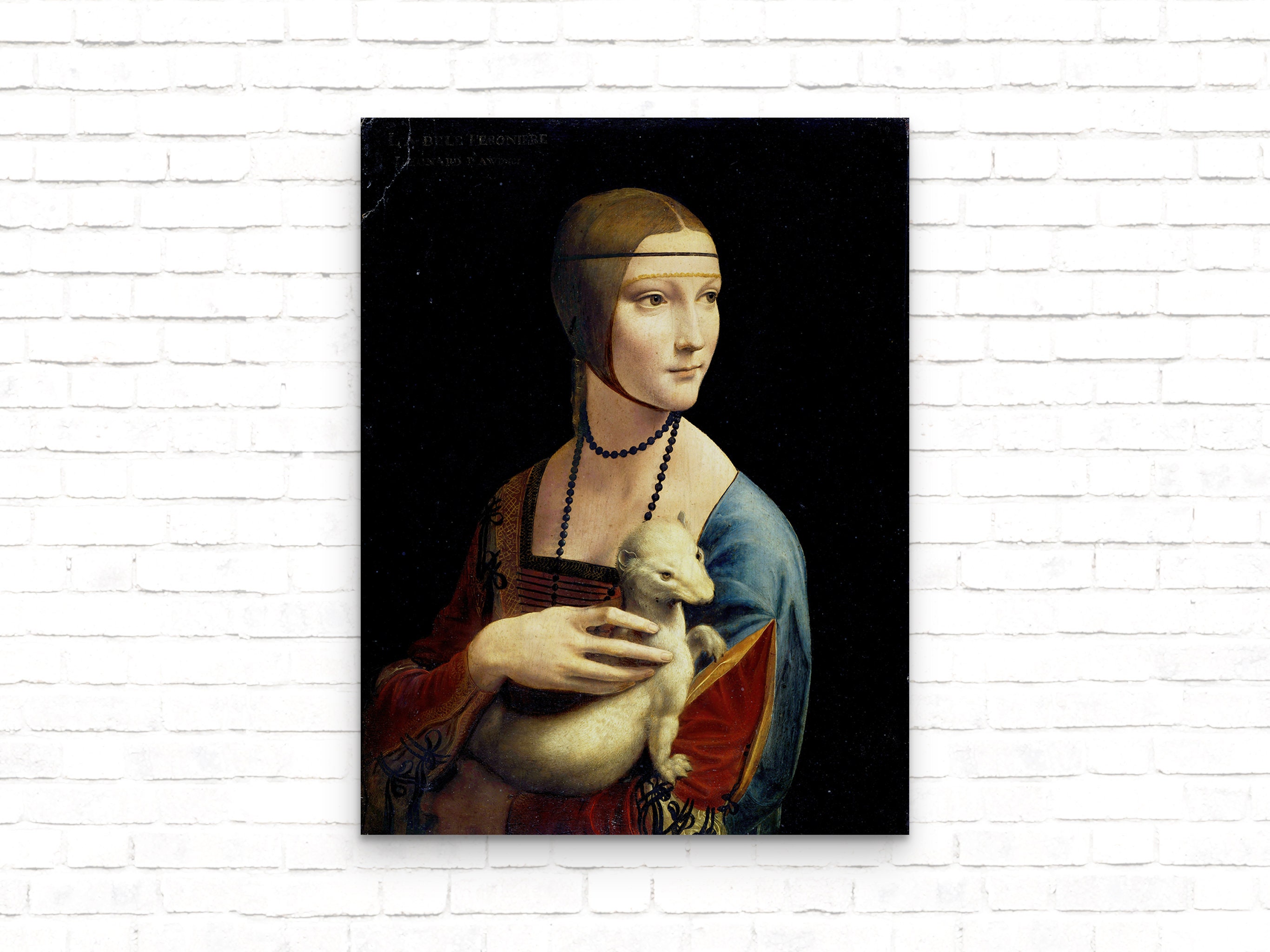 Leonardo Da Vinci Portrait of Cecilla Gallerani - The Lady with an Ermine - Classic Art Painting - Vintage Art Print - Wall Decor