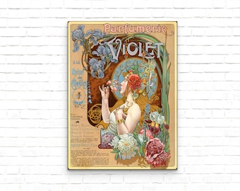 Parfumerie Violet French Perfume Vintage Art Nouveau Advertisement Poster - Art Print - Wall Decor