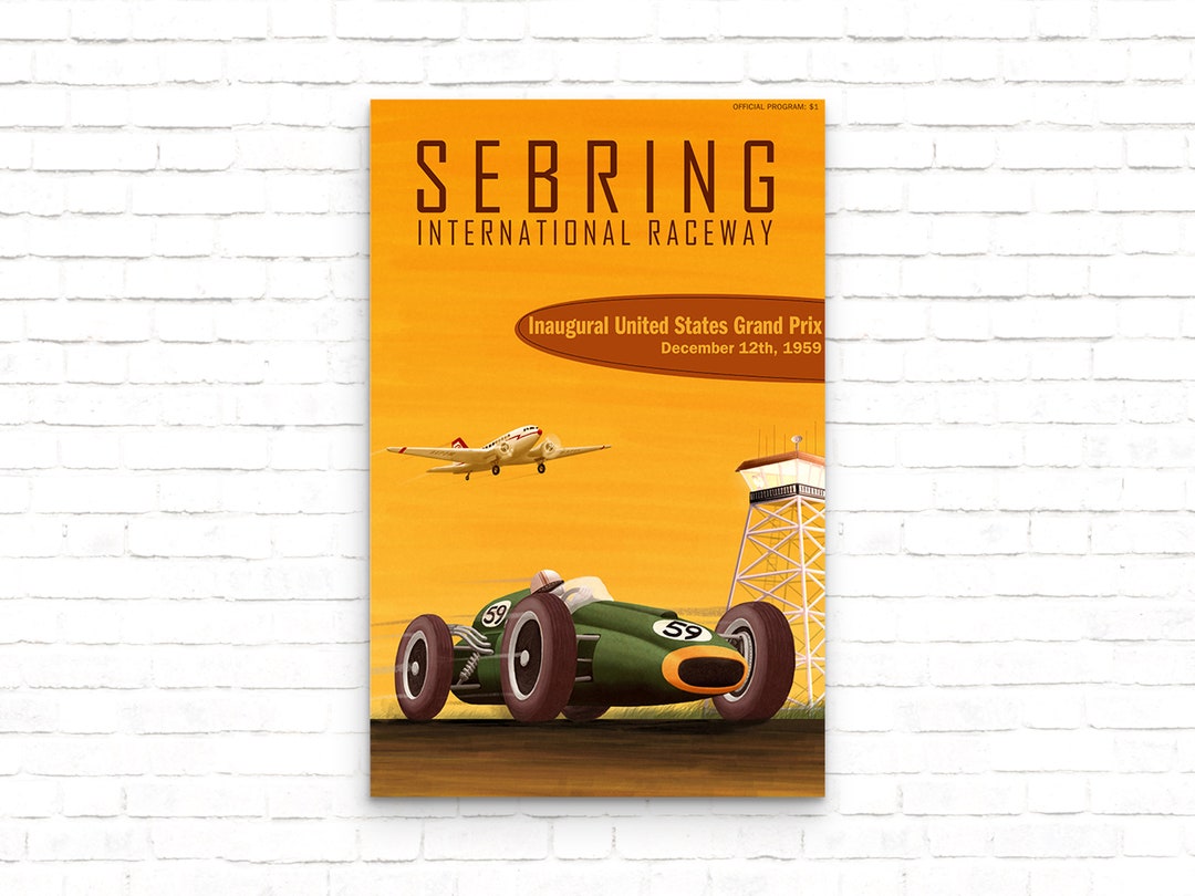 Sebring International Raceway US 1959 Vintage Race Car Poster - Art ...