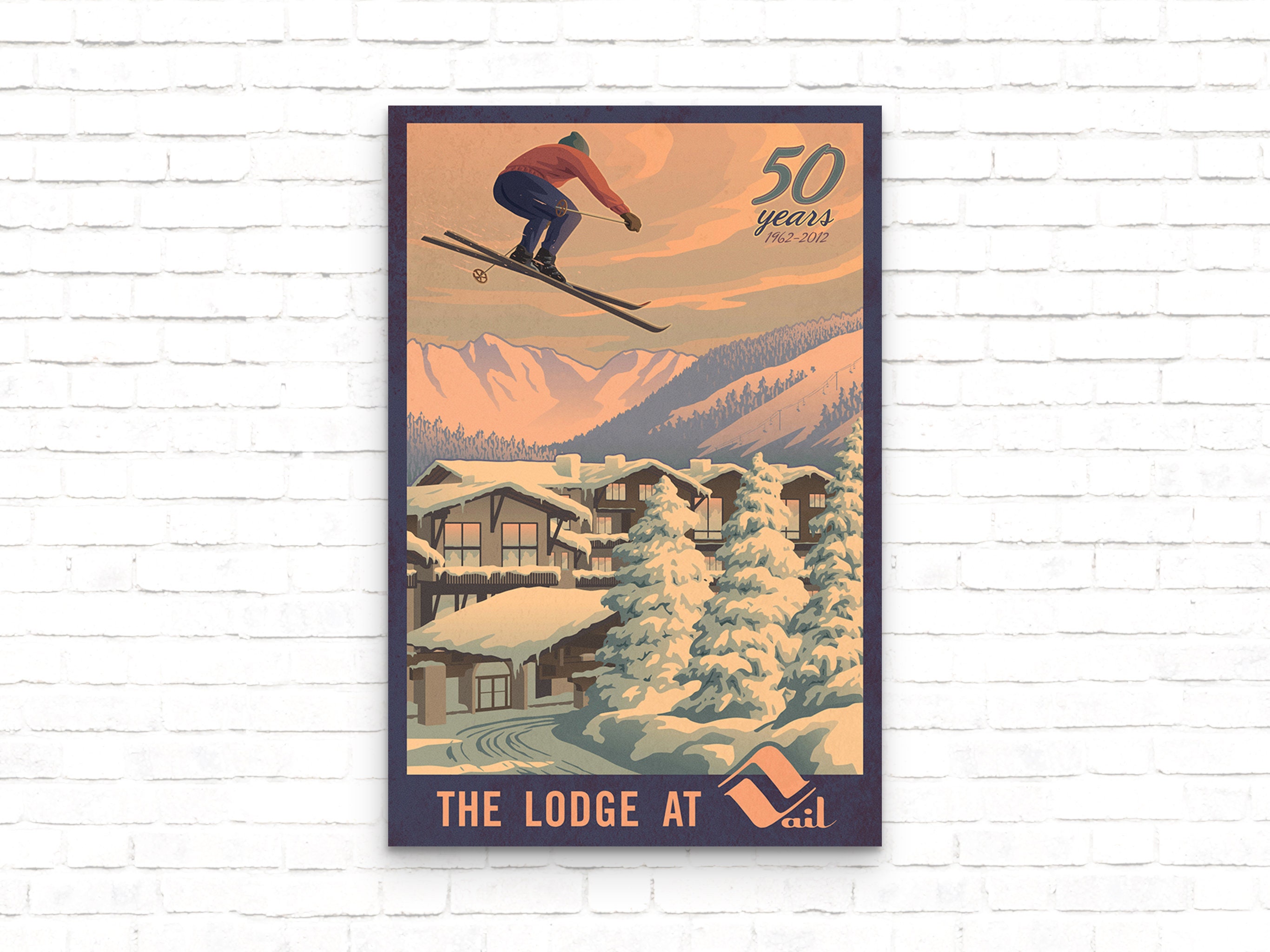 Vail Colorado Vintage Ski Poster, the Lodge at Vail Ski Resort Art ...