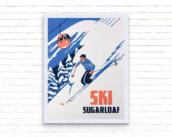 Ski Sugarloaf - Vintage Travel Poster - Art Print - Wall Decor