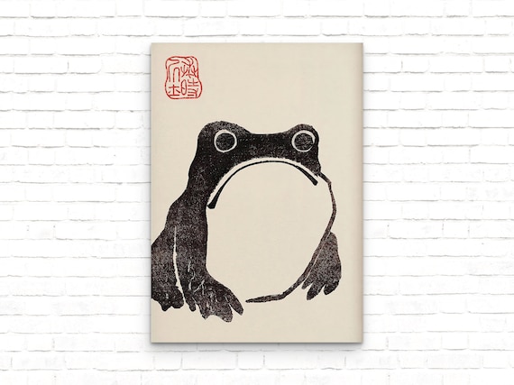 Matsumoto Hoji - Funny Sad Frog - Vintage Japanese Woodblock Art