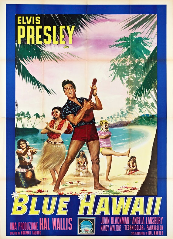 Elvis Presley in Blue Hawaii Vintage Movie Poster - Art Print